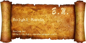 Bolyki Manda névjegykártya